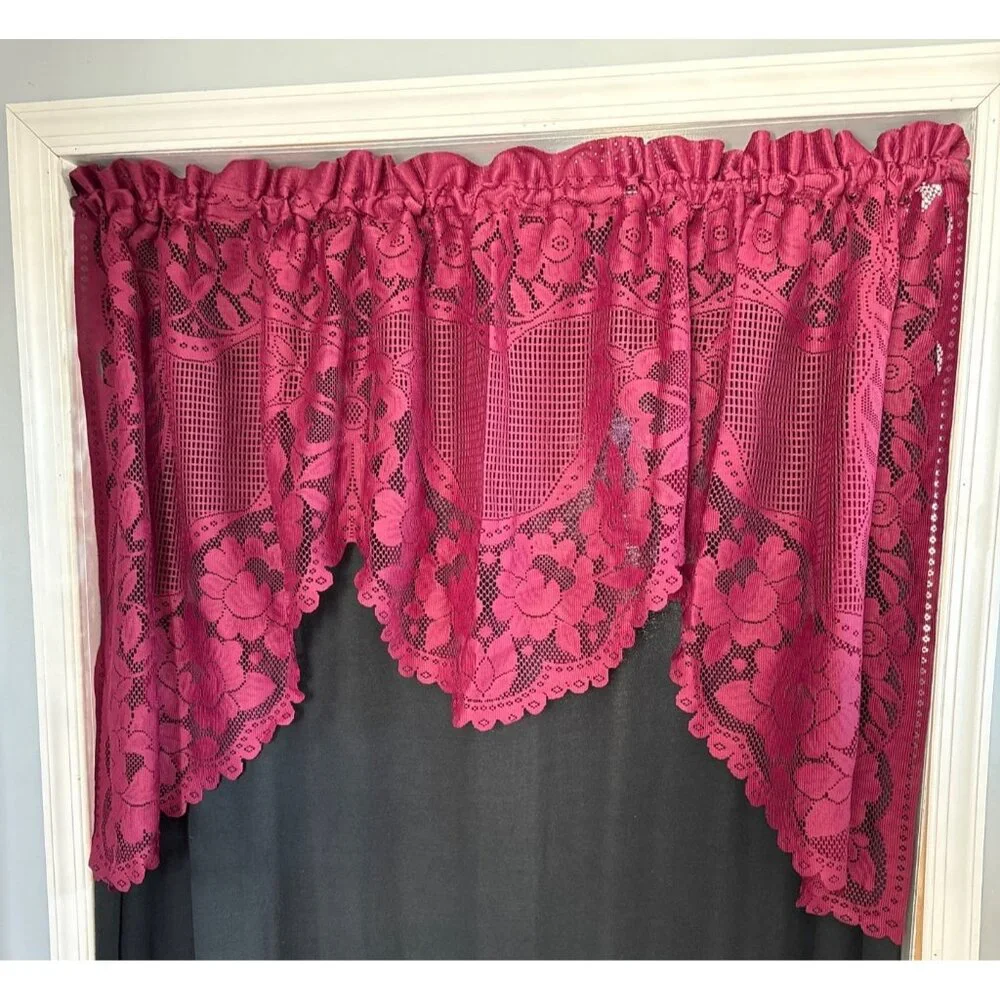 Floral Lace Window Valance Curtain 74